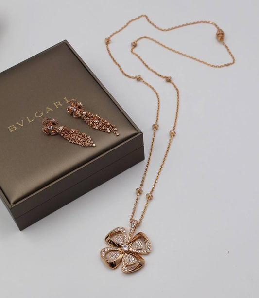 💕*BVLGARI*💕  Long Necklace with Earrings  🌸